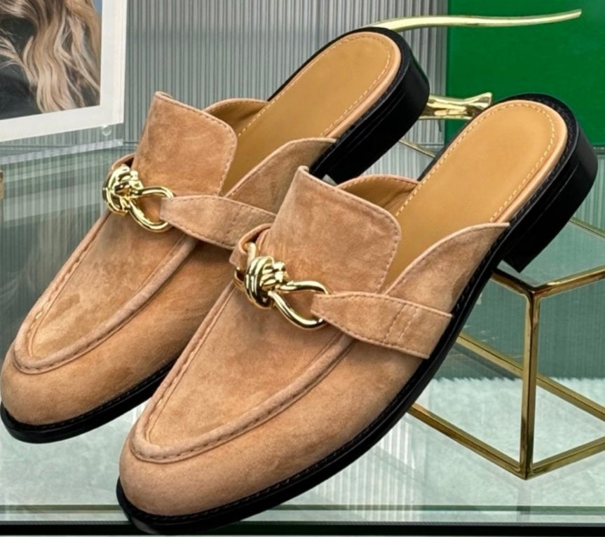 S1128 Bv leather Half-Slippers