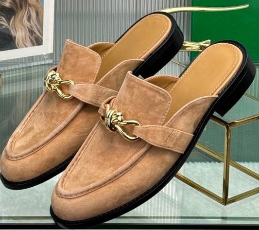 S1128 Bv leather Half-Slippers