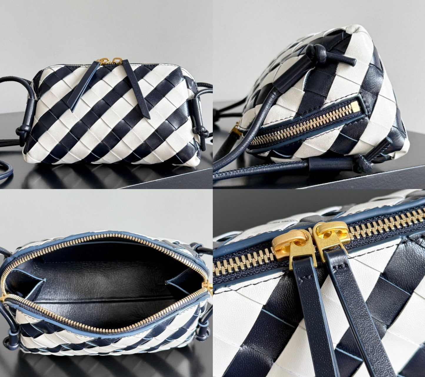 S1028 Bv Concert Pouch intrecciato leather shoulder bag