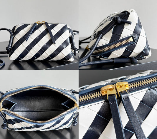 S1028 Bv Concert Pouch intrecciato leather shoulder bag