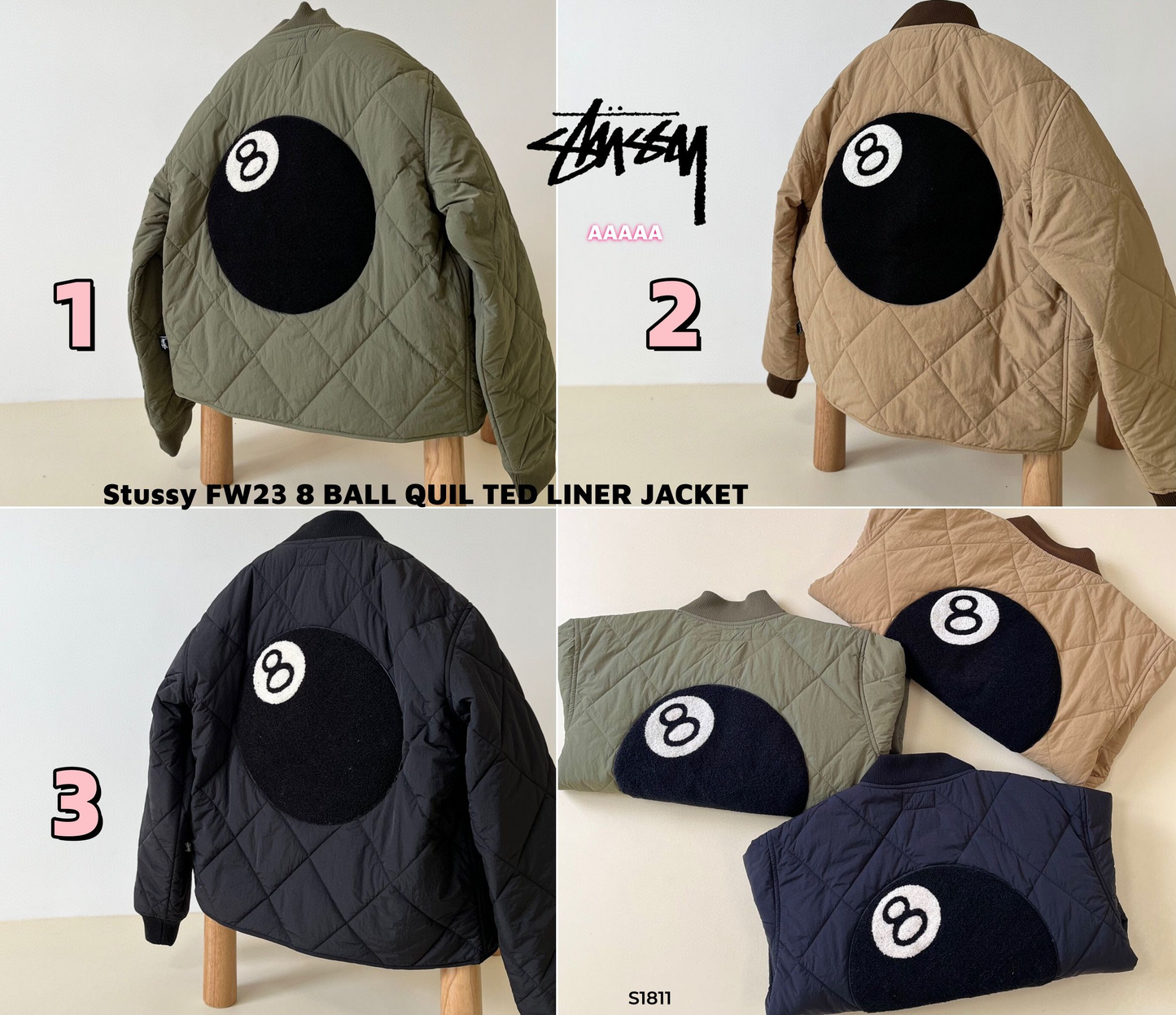 S1811 Stussy FW23 cotton jacket