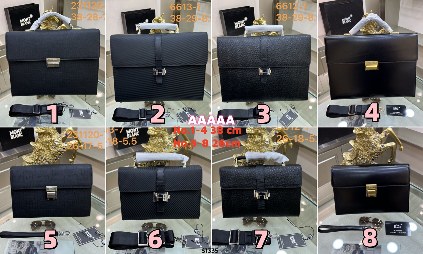 S1335 Montblanc leather briefcase