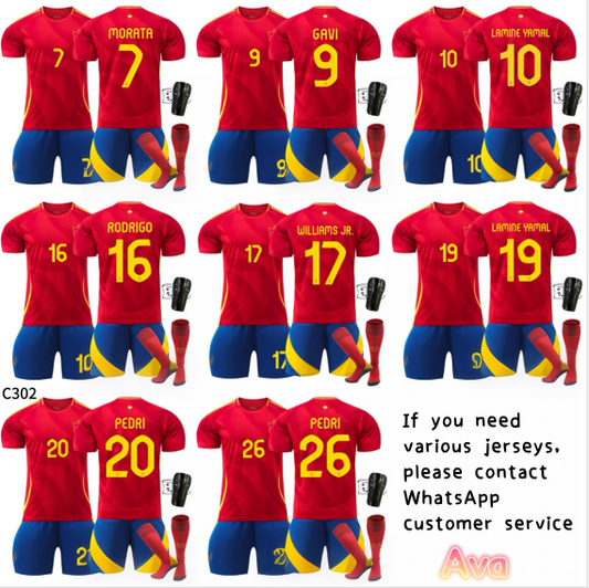 C302 Euro 2016 Spain national team football jersey set