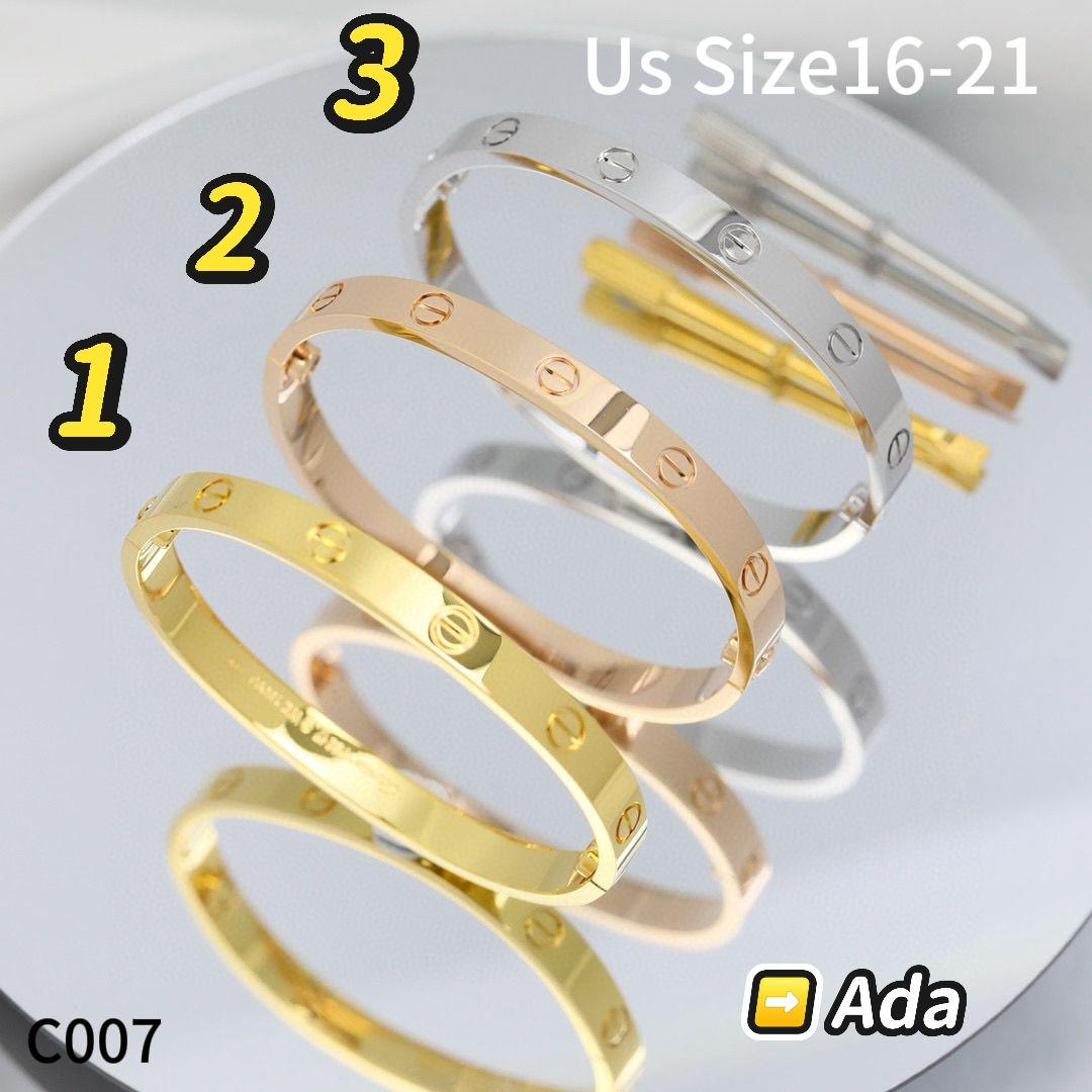 C007  LOVE wide version diamondless bracelet