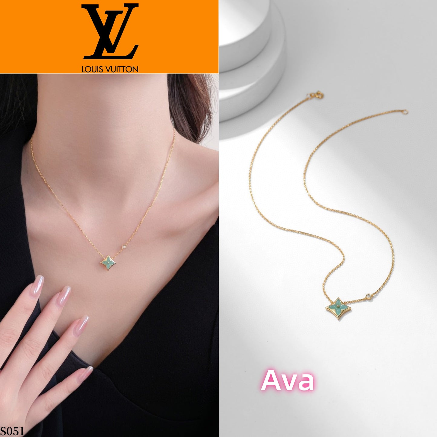 S051 L Colour Blossom BB Star necklace