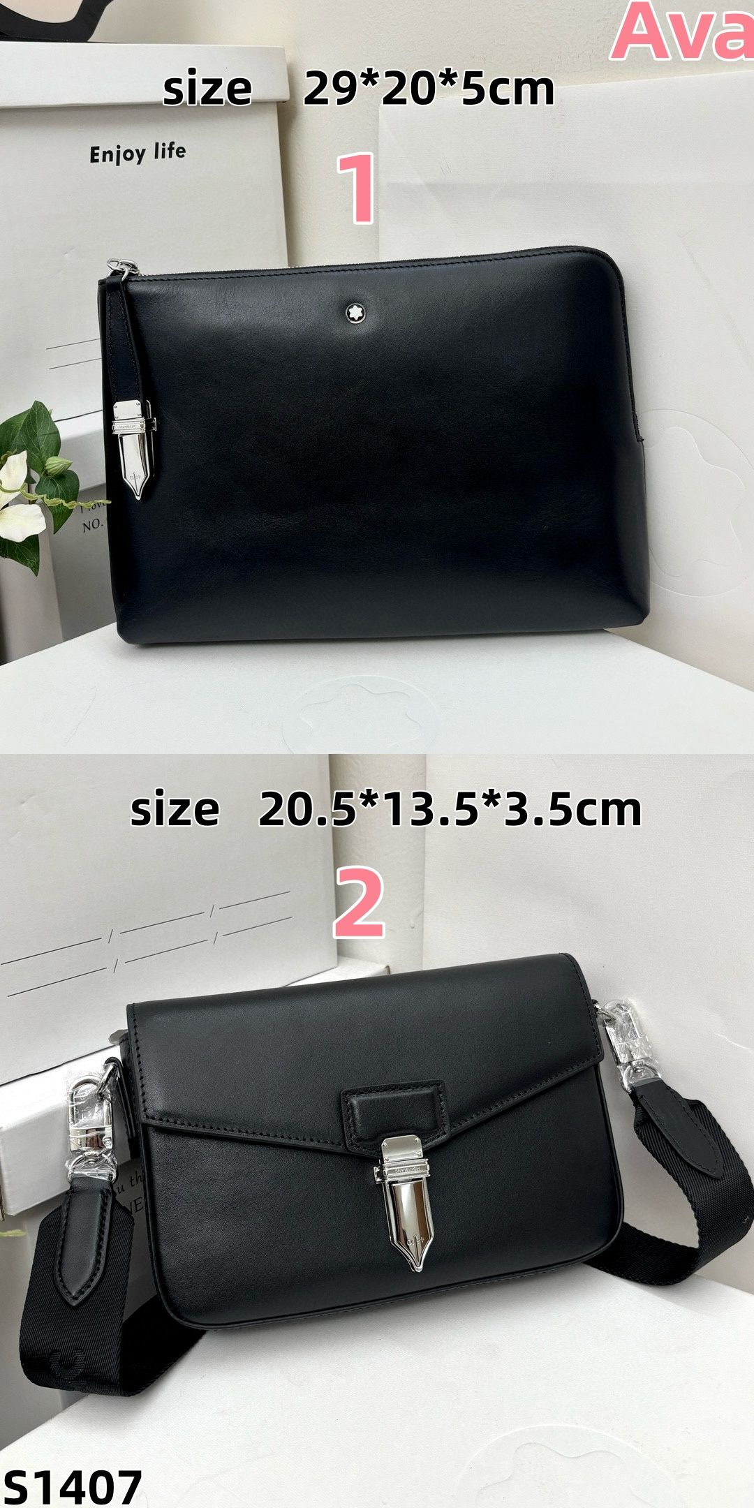 S1407 Montblanc leather bags