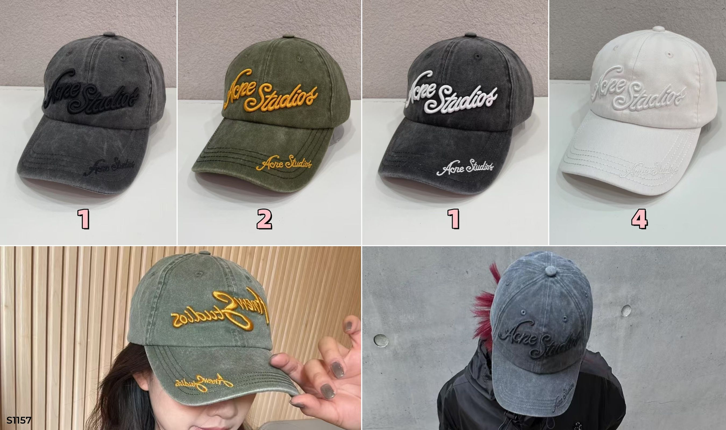 S1157 Acne embroidered baseball cap