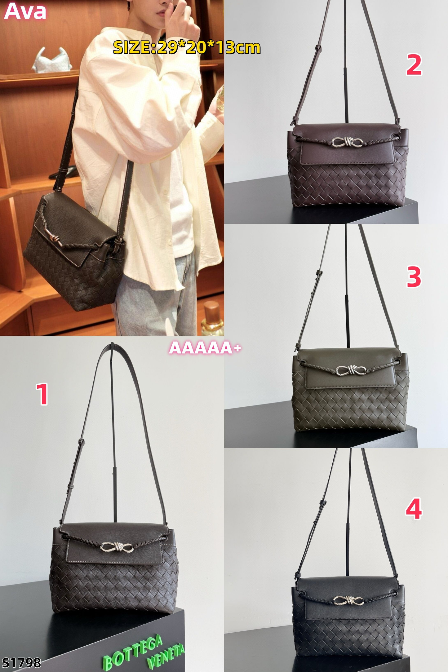 S1798 Bottega Veneta Andiamo Men's Bags