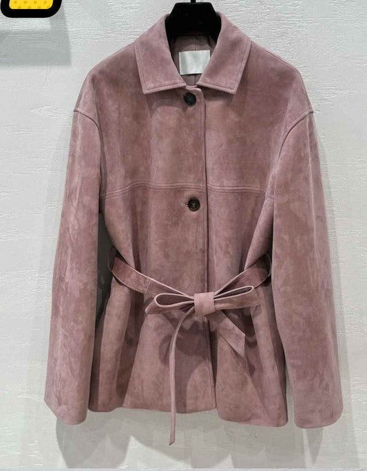 C236 miu suede trench coat