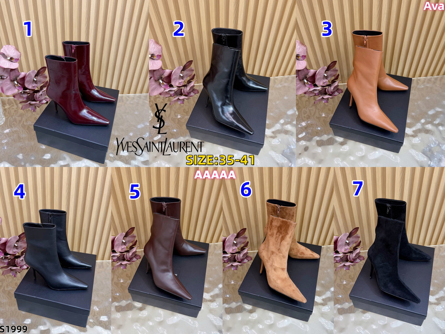 S1999 YSL Saint Laurent Ankle Boots