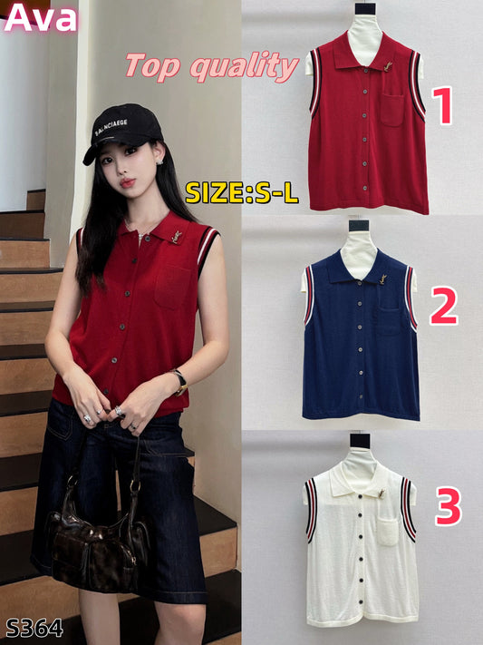 S364 Saint Laurent YSL Knitted Vest