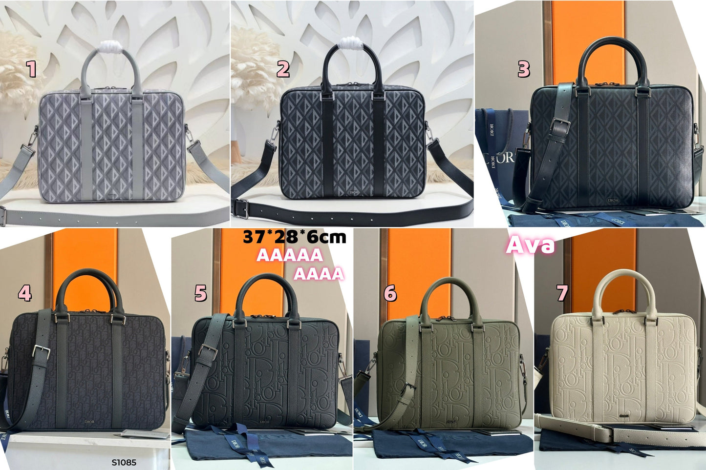 S1085 leather briefcase Maletín de la serie Dior Lingot