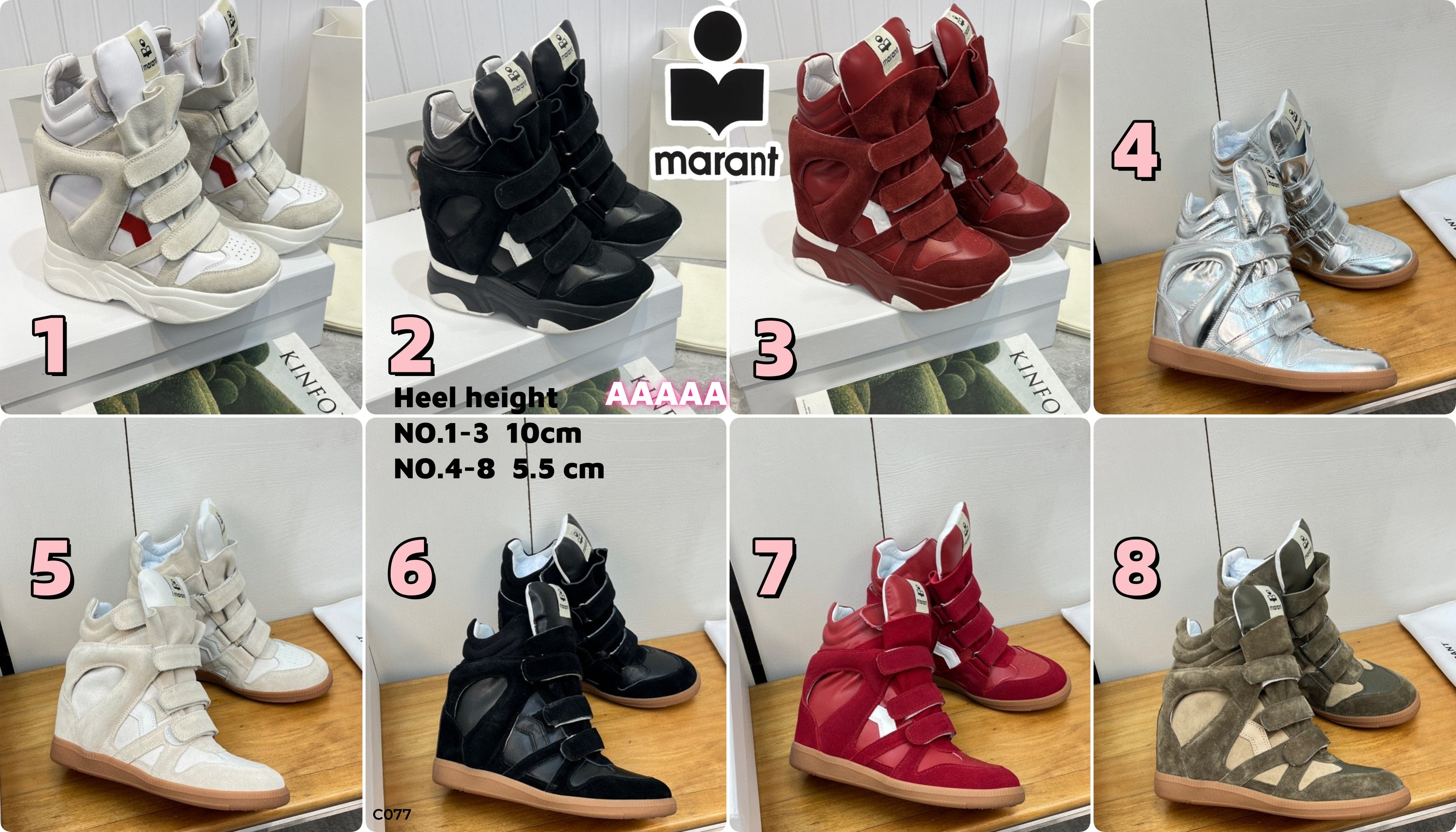 C077 ISABEL MARANT Leather Height Enhancement Shoes