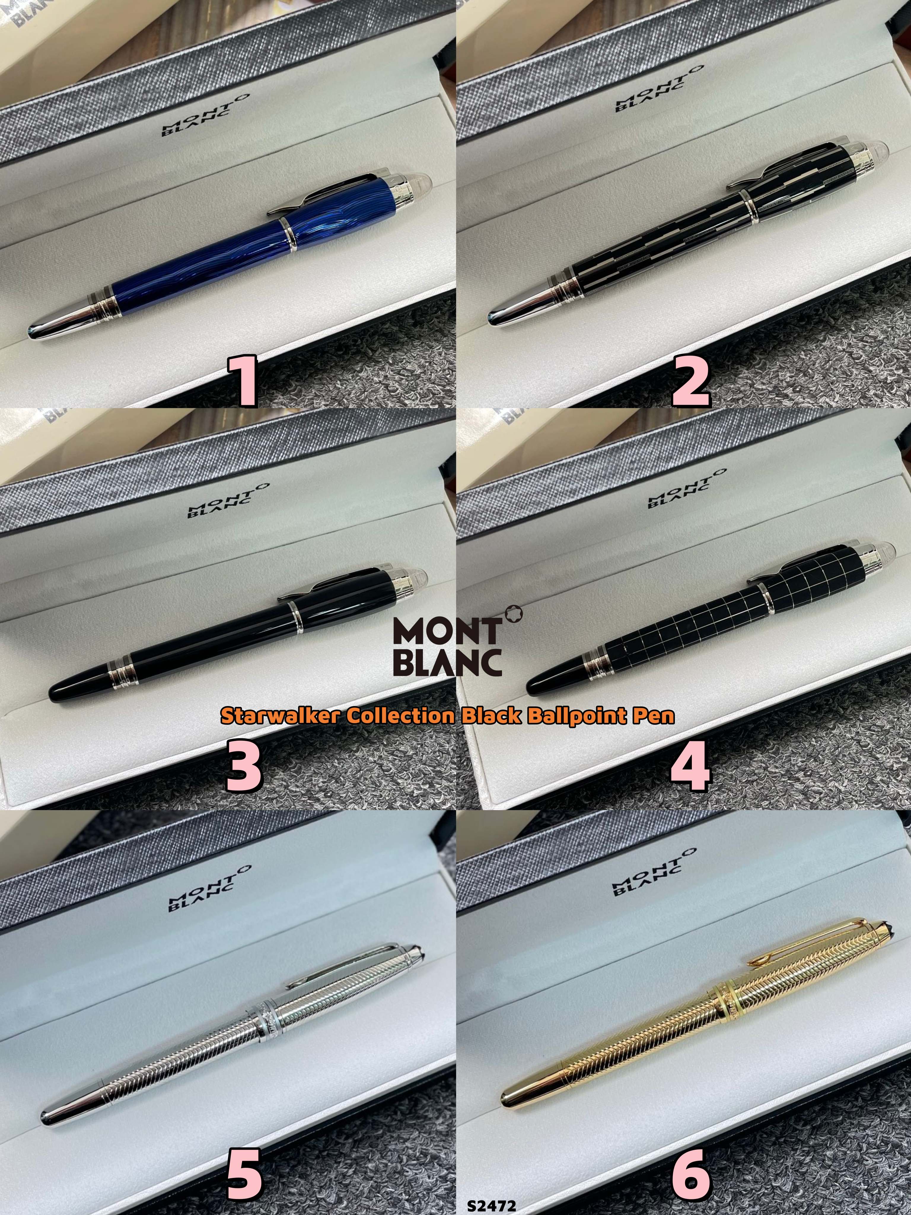 S2472 Montblanc Starwalker Collection Black Ballpoint Pen