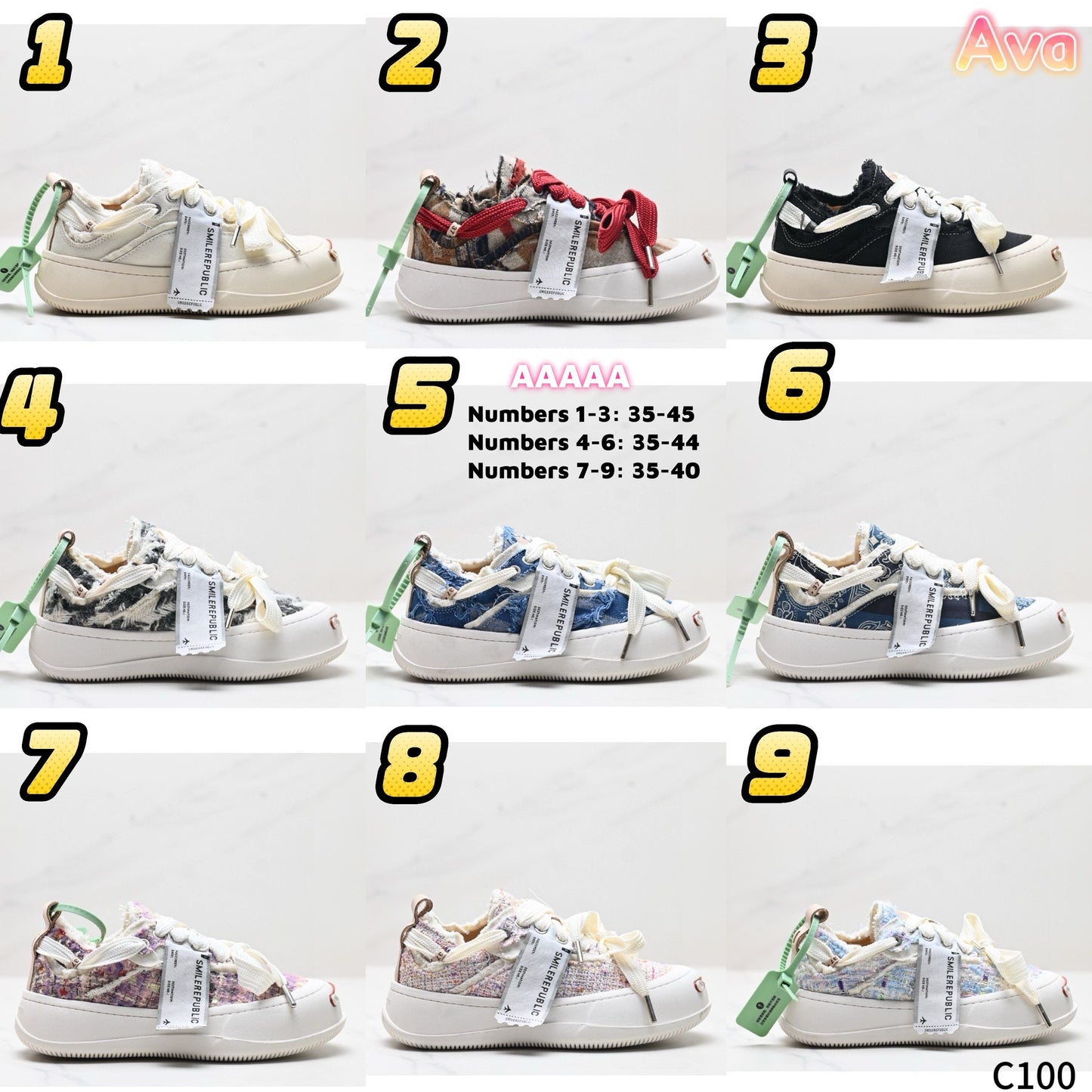 C100 SMILEREPUBLIC canvas shoes
