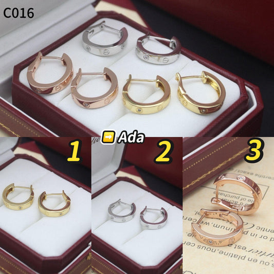 C016 love stud earrings solitaire