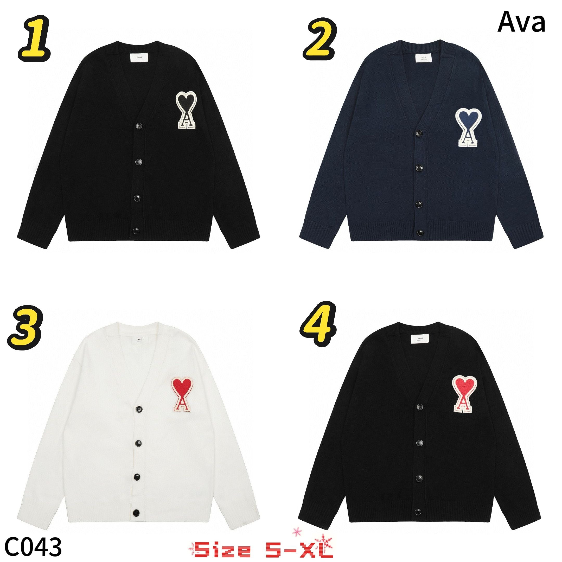 C043 Ami Paris Cardigan Sweater