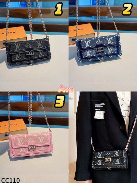C110 L Embroidered Phone Bag