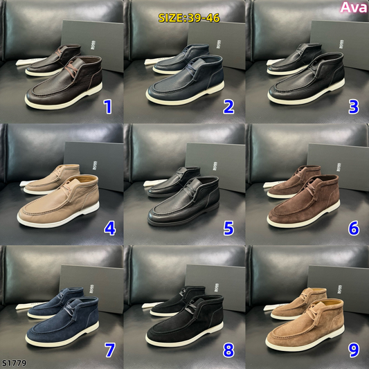 S1779 HUGO BOSS High-Top Leather Shoes