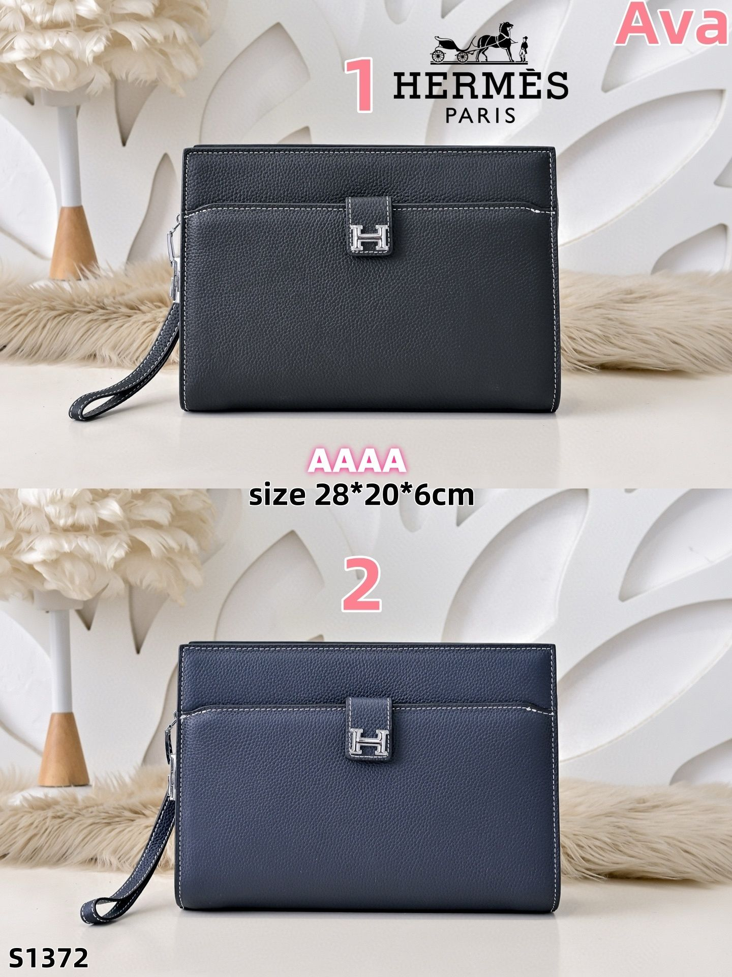 S1372 Hermès men's clutch