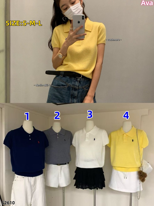 S2610 Ralph Lauren Knitted short-sleeved T-shirt