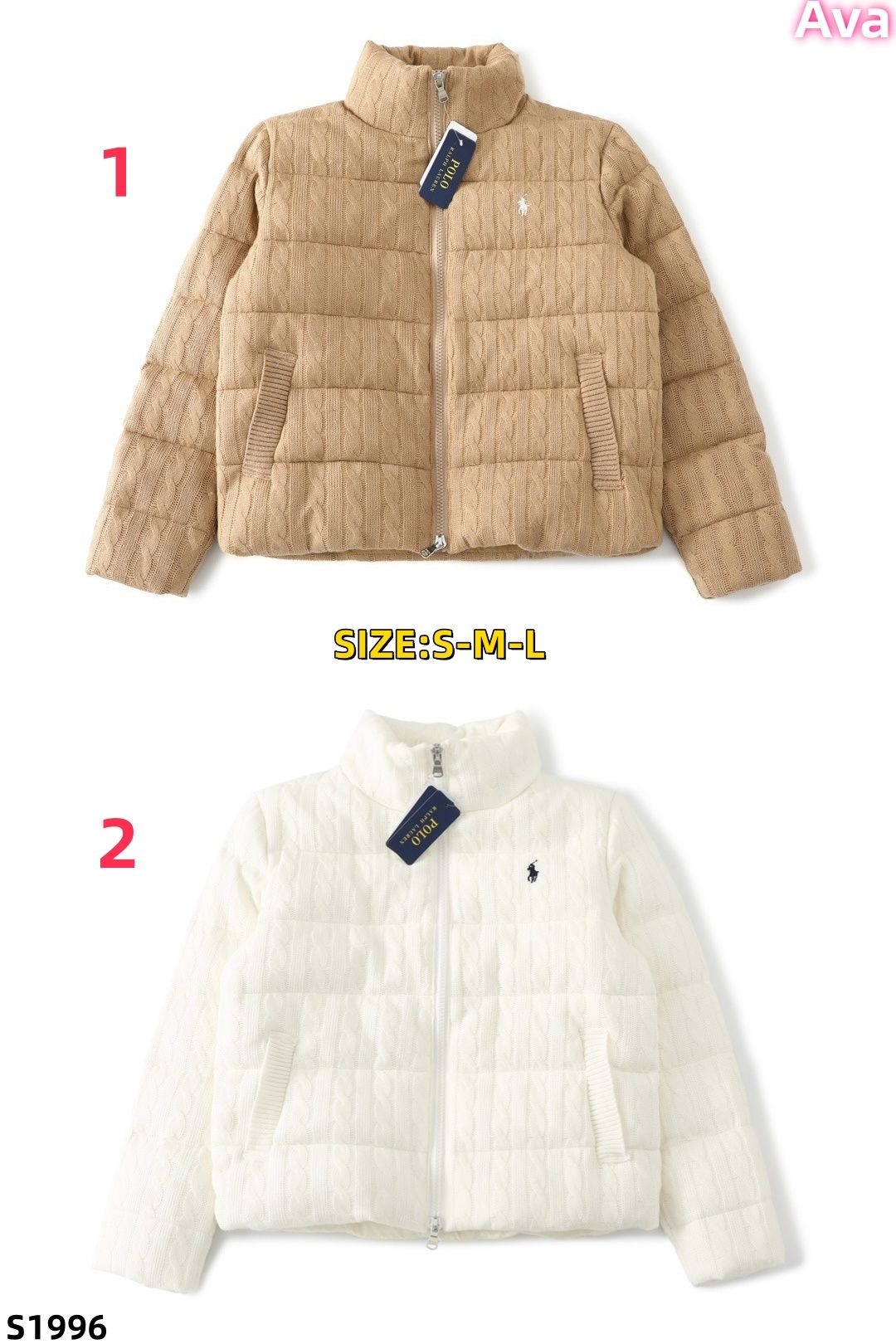 S1996 Ralph Lauren knitted down jacket