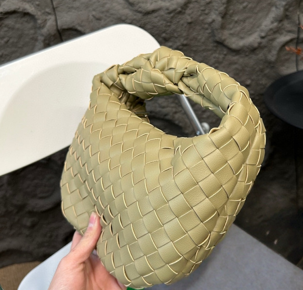 S288 Bv  leather Woven Cloud Bag