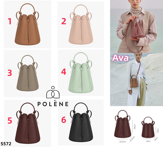 S572 Polène Numéro Huit Textured Leather Bucket Bag