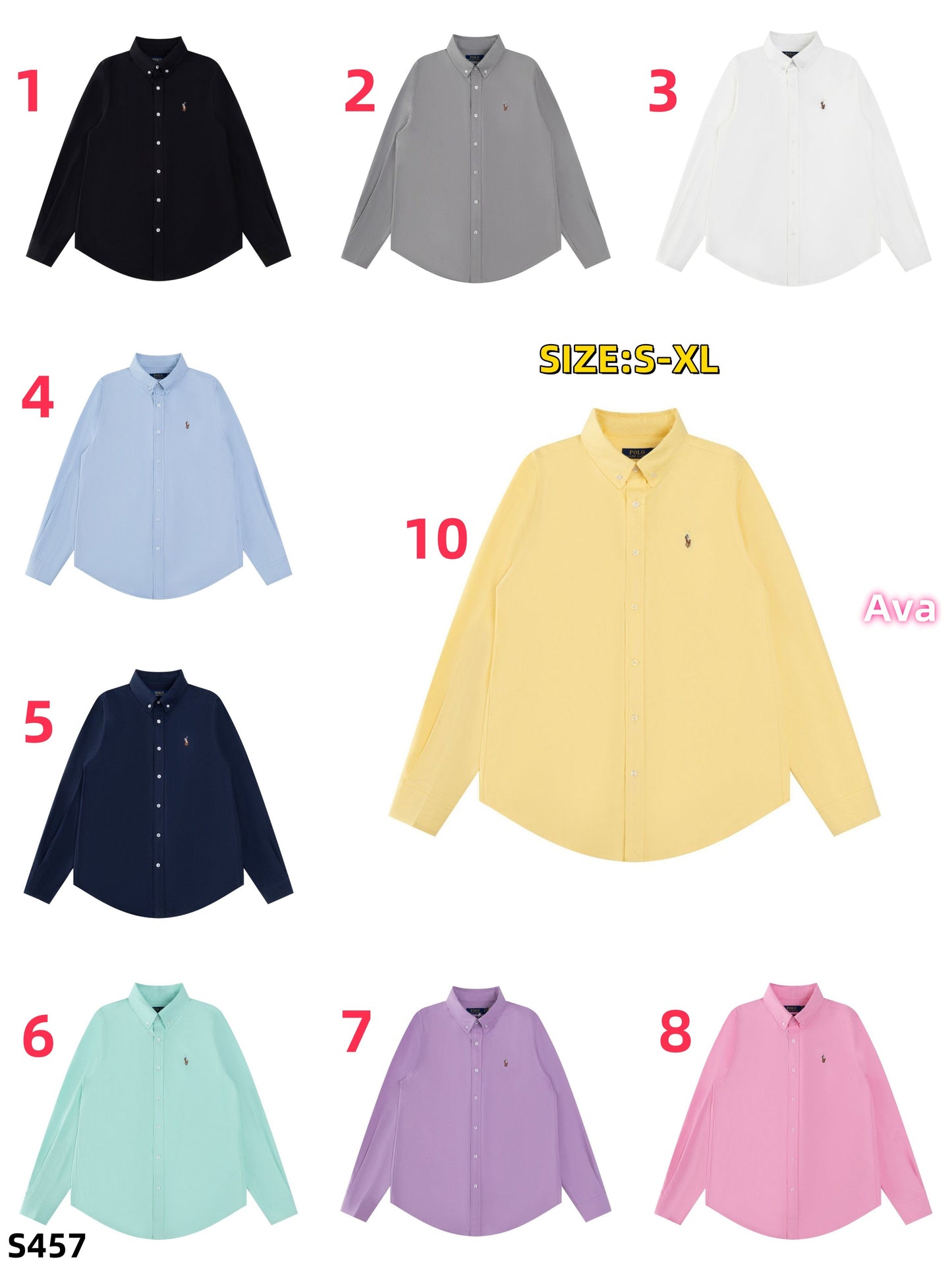 S457 Ralph Lauren Men's and Women's Shirts