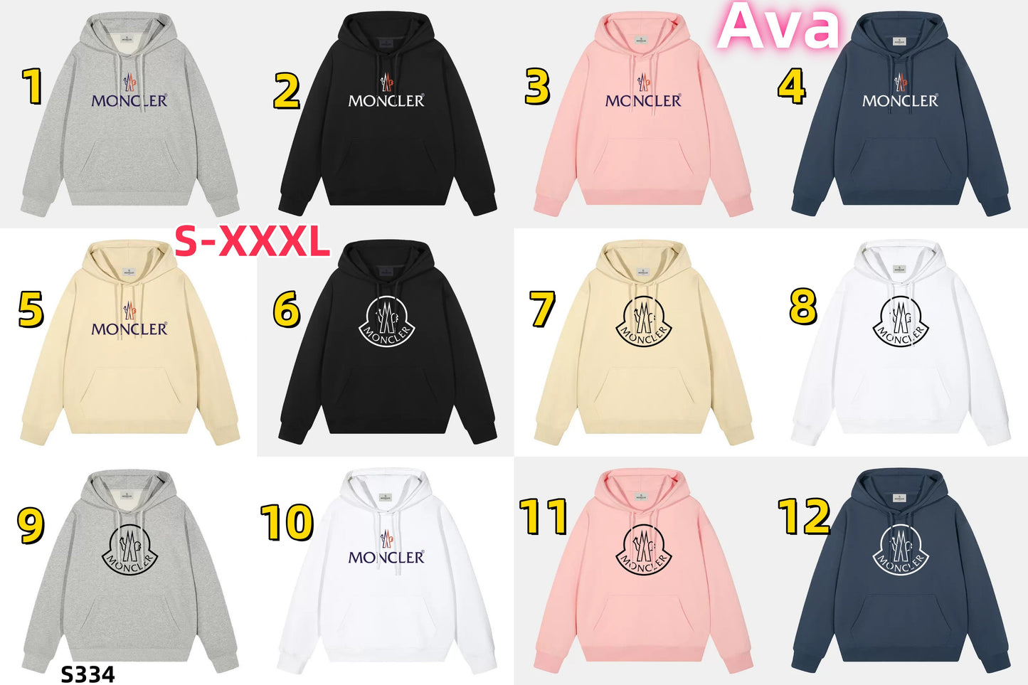 S334 MONCLER Long-Sleeved Hooded Sweatshirt