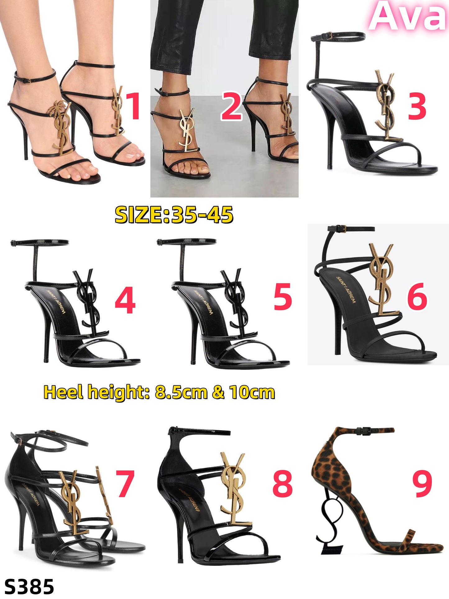 S385 Saint Laurent YSL high heels