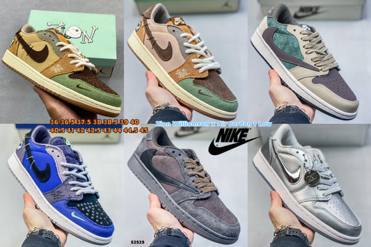 S2525 Nike Zion Williamson x Air Jordan 1 Low Shoes