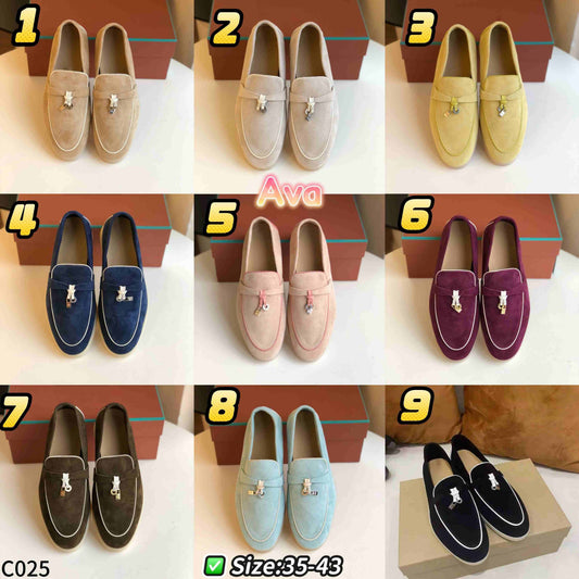 C025 loro loafers leather shoes zapatos