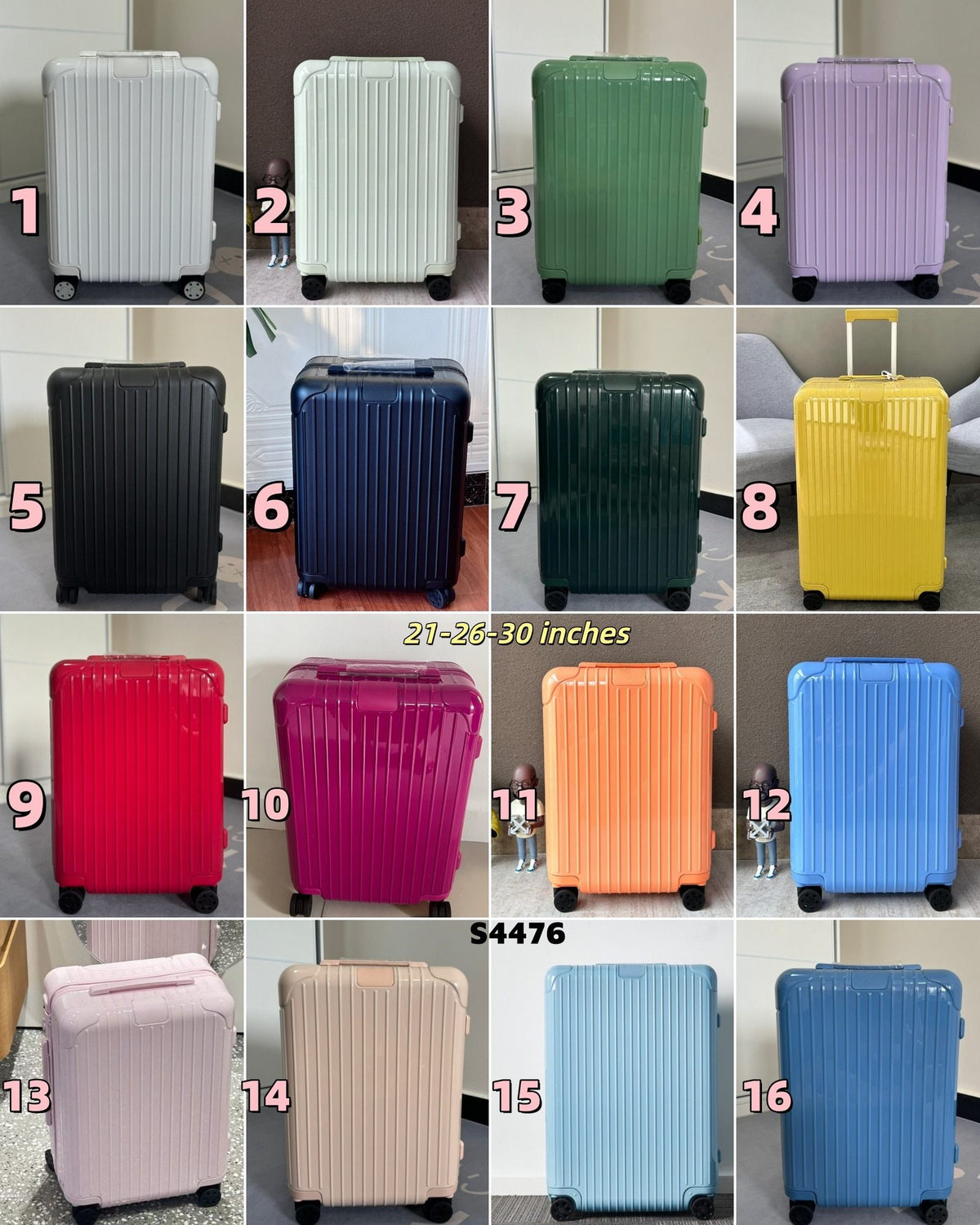 S4476 Suitcases, rolling luggage