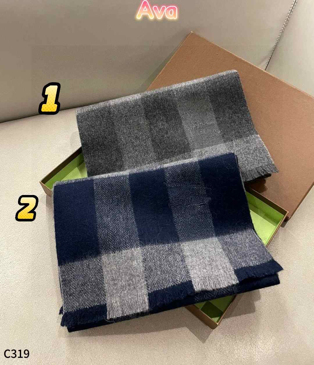 C319 Burb cashmere men's scarf