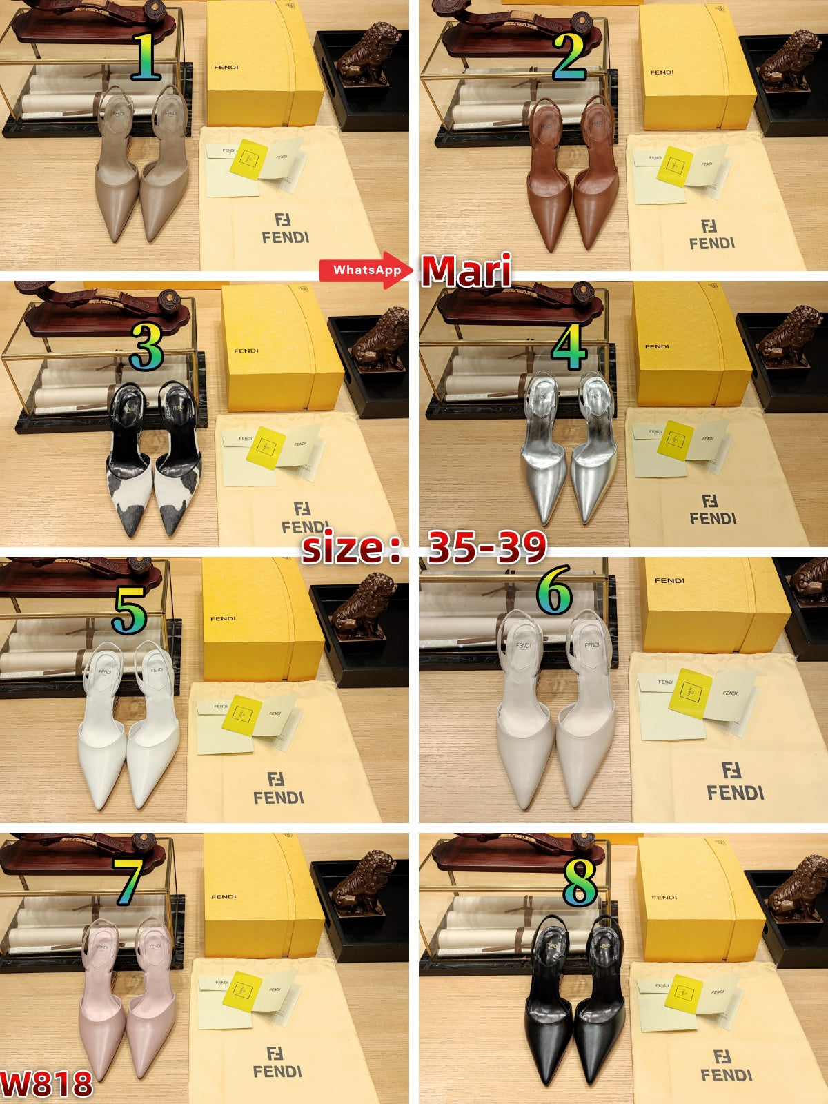W818  High-heeled mules