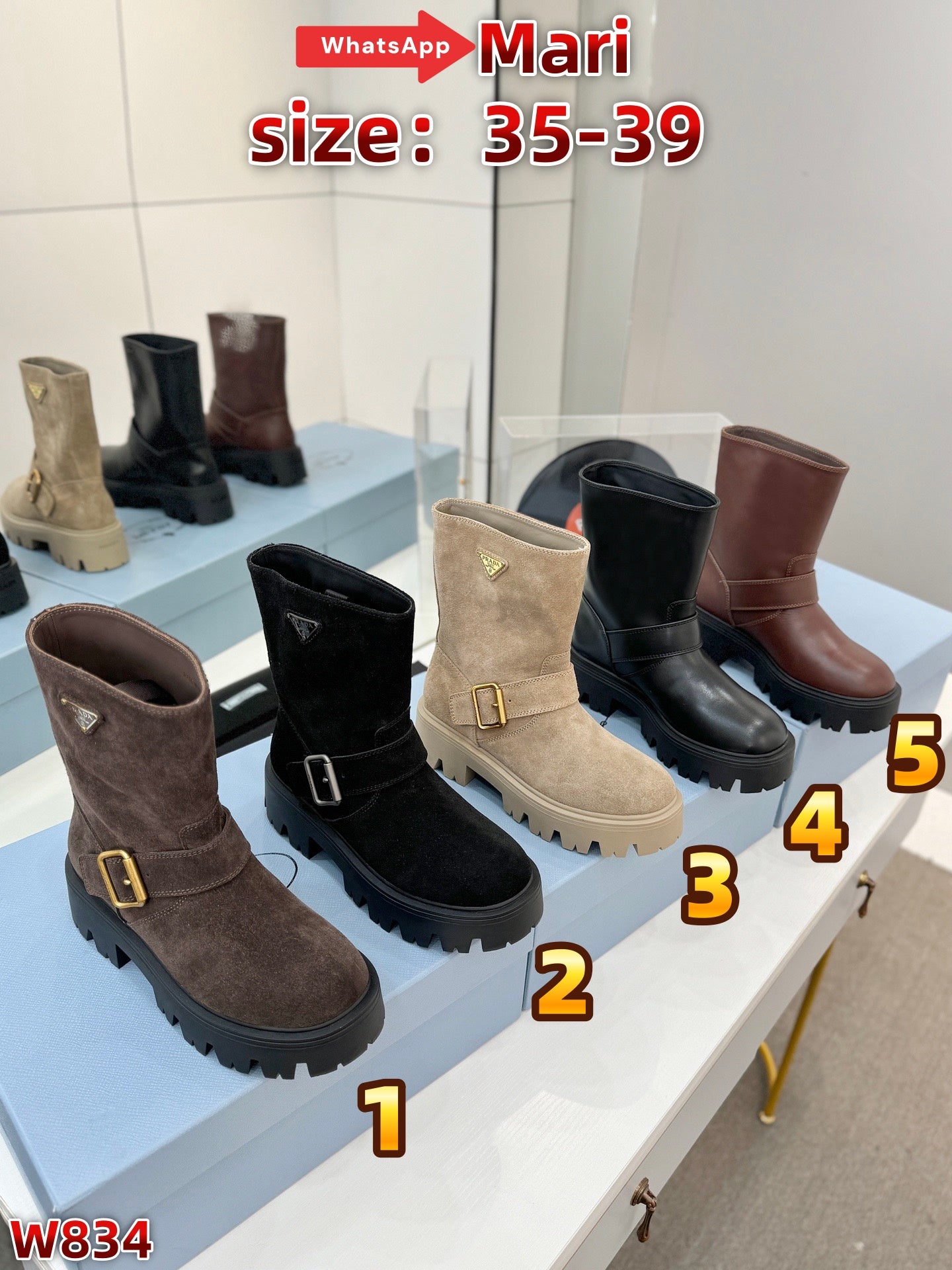 W834  Platform ankle boots