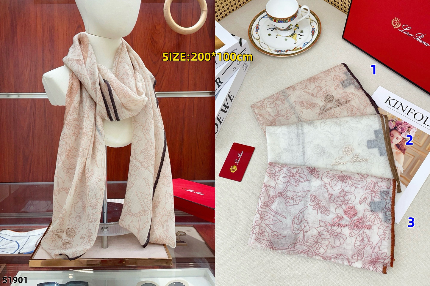 S1901 Loro Piana cashmere scarf