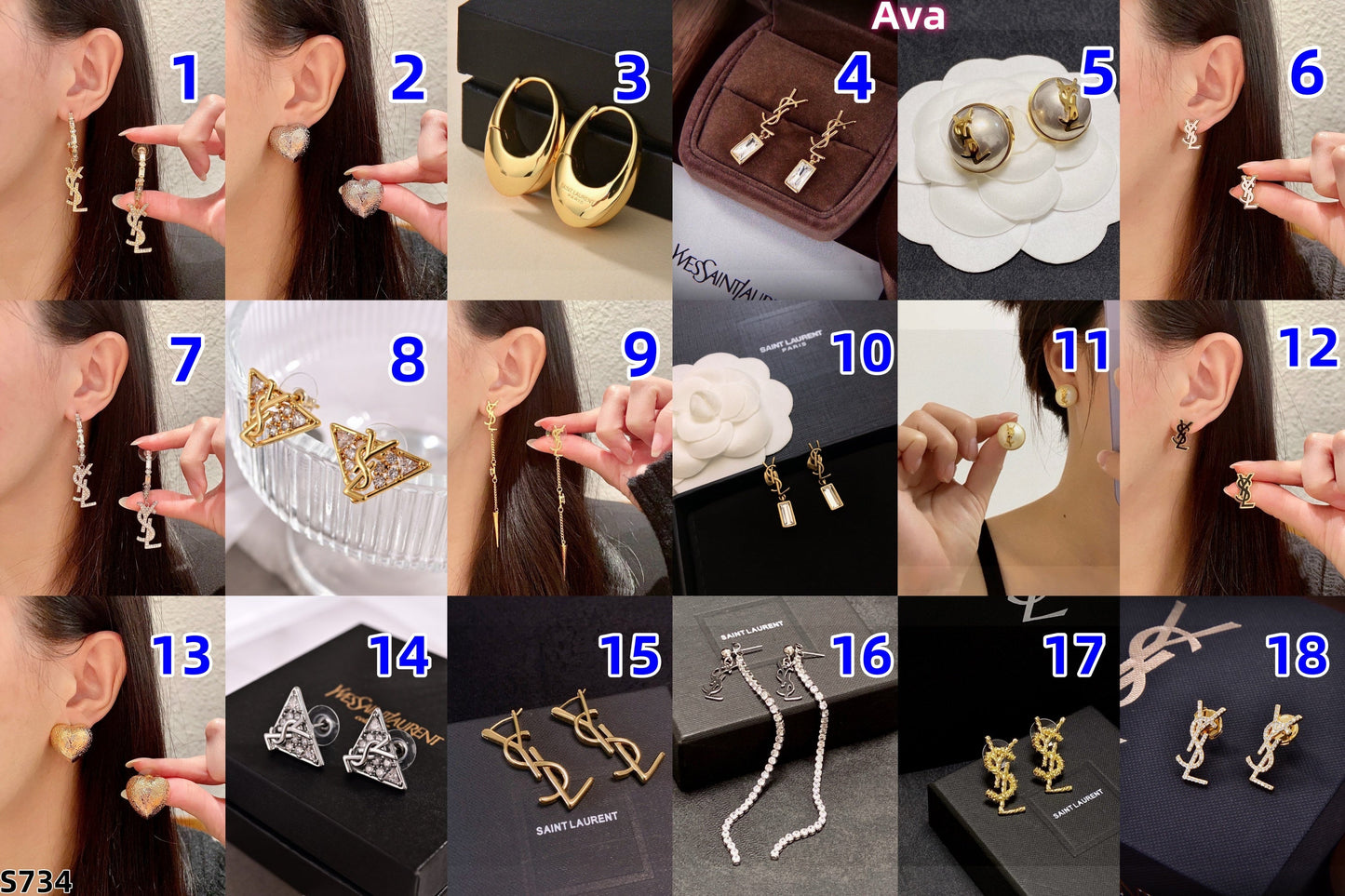 S734 Saint Laurent YSL earrings