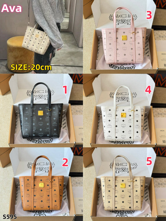 S595  Mcm Toni Visetos Mini Top Zipper Shopping Bag