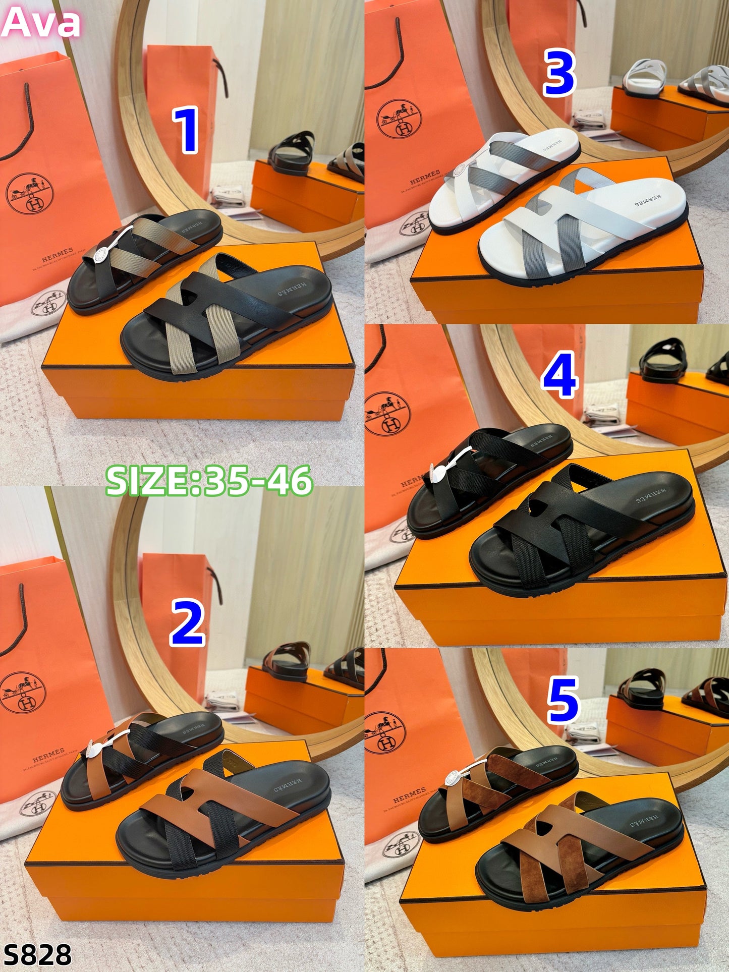 S828 Hermès slippers shoes