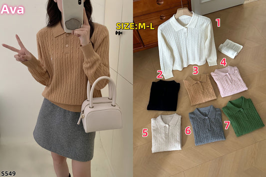 S549 Ralph Long Sleeve Knit Sweater